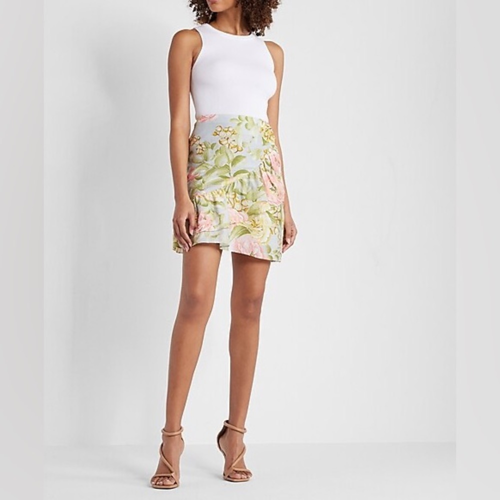 Express High Waist Ruffle Mini Skirt (8)